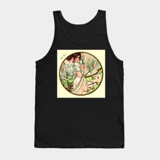 Art Nouveau May Calendar Alphonse Mucha Tank Top